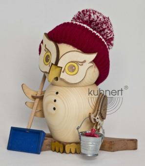 Drechslerei Kuhnert Räuchermann Rauchfigur Eule Schneefeger Rarität 