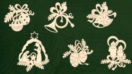 Drechslerei Kuhnert Baumschmuck Schleife 6er Set 