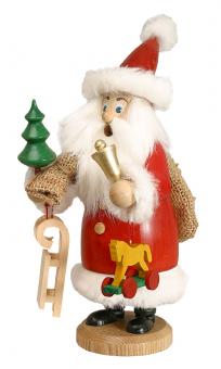 Drechselwerkstatt Uhlig Räuchermann Weihnachtsmann Fell und Geschenke 