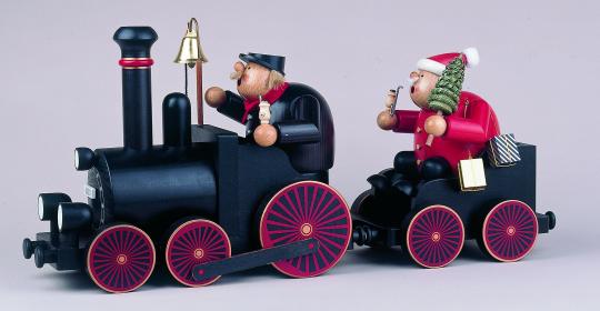 KWO Räuchermann Lokführer mit Eisenbahn 2teilig 