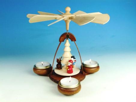 Paul Ullrich Teelichtpyramide mit Weihnachtsmann und Elch Rarität 