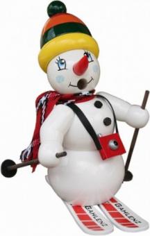 Gahlenz Räuchermann Schneemann mit Ski 