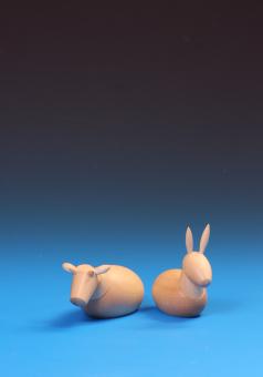 Schalling Krippefiguren Ochse und Esel natur 12 cm 