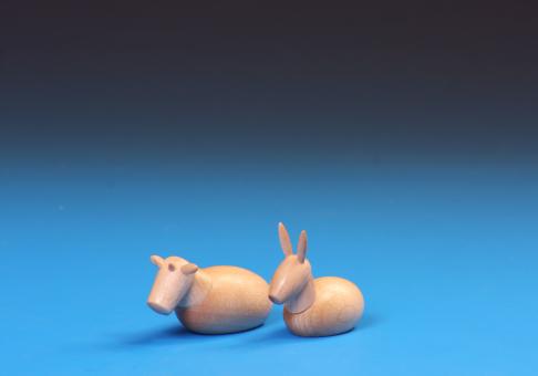 Schalling Krippefiguren Ochse und Esel natur 6 cm 