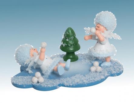Drechslerei Kuhnert Schneeflöckchen auf Wolke Schneeballschlacht Rarität 
