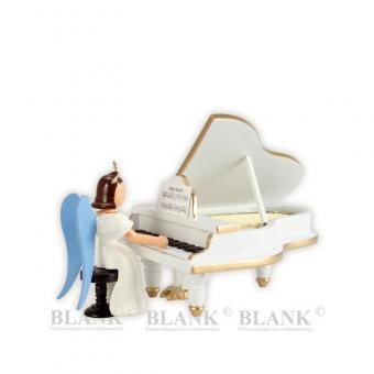 Blank Faltenlangrockengel am Flügel weiß 