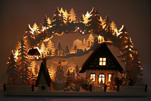 Ratags Doppelschwibbogen 3D Schneemannland mit Pyramide 