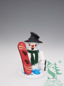 Schweda Räuchermann Schneemann Sigi Snowboardfahrer 