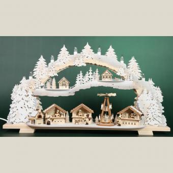 Tietze Doppelschwibbogen Weihnachtsmarkt verschneit Rarität 