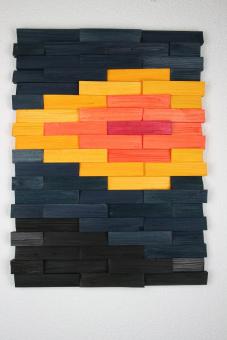 Ulbe Design Holzwandbild art line sun rise modern 