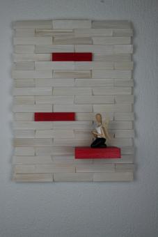Ulbe Design Holzwandbild art line weiß/rot modern 