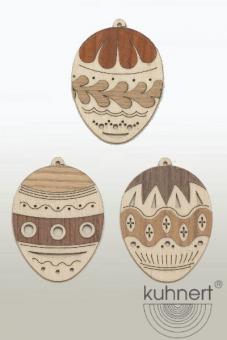 Drechslerei Kuhnert Baumschmuck Ostereier 3er Set 