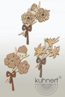 Drechslerei Kuhnert Baumschmuck Blütenzweig 3er Set Rarität 
