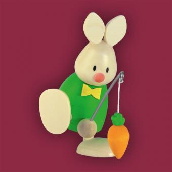 Hobler Osterhase Kaninchen Max mit Angel und Möhre 