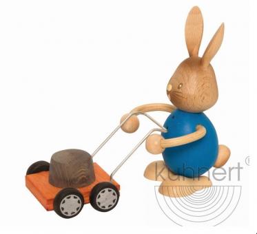 Drechslerei Kuhnert Stupsi Hase mit Rasenmäher Rarität 