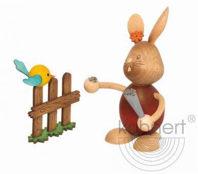 Drechslerei Kuhnert Stupsi Hase mit Vogel 
