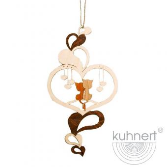 Drechslerei Kuhnert Fensterbild 2 schmusende Kätzchen 