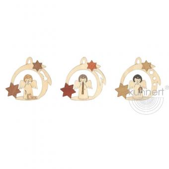 Drechslerei Kuhnert Baumschmuck Engel mit Schweif 6er Set 