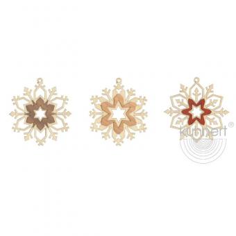 Drechslerei Kuhnert Baumschmuck Schneekristalle 6er Set 