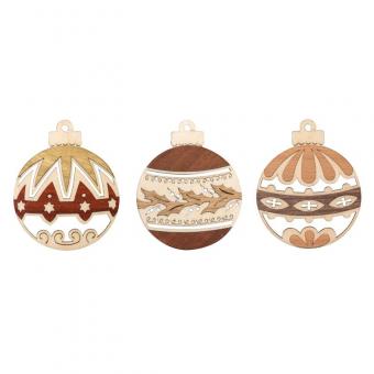 Drechslerei Kuhnert Baumschmuck Christbaumkugeln 3er Set Neu 2022 