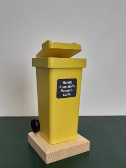 Eva Beyer Räuchermann Räucherfigur Qualmende Mülltonne gelbe Tonne Neu 2021 