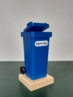 Eva Beyer Räuchermann Räucherfigur Qualmende Mülltonne blaue Tonne Neu 2021 