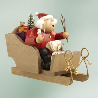 KWO Räuchermann Weihnachtsmann mit Schlitten 