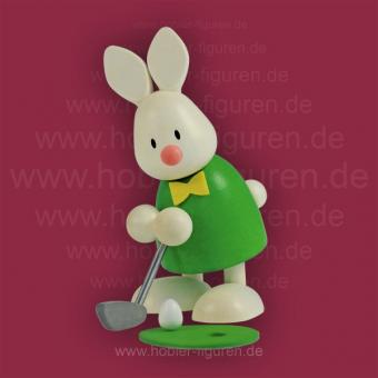Hobler Osterhase Kaninchen Max beim Golf Einlochen 