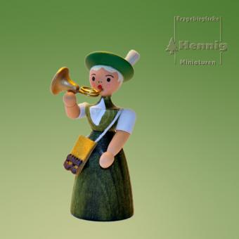 Hennig Miniaturen Jagdhornbläserin 