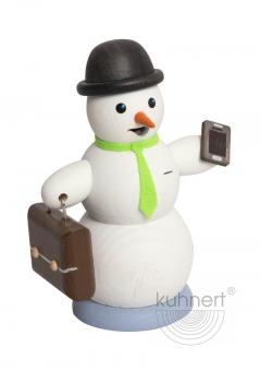 Drechslerei Kuhnert Räuchermann Schneemann mit Aktenkoffer Rarität 