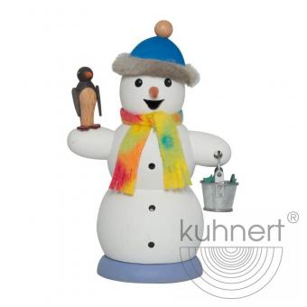 Drechslerei Kuhnert Räuchermann Schneemann mit Pinguin 