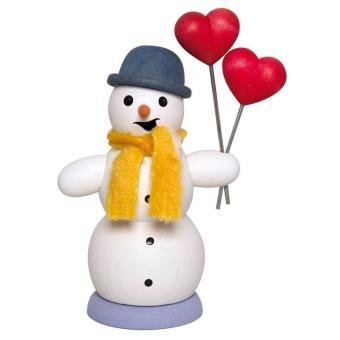 Drechslerei Kuhnert Räuchermann Schneemann mit Herzen Neu 2024 