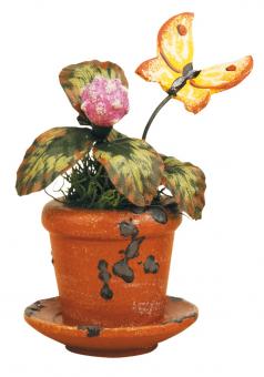 Hubrig Miniatur Blumentopf Kleeblume Rarität 