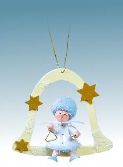 Drechslerei Kuhnert Baumschmuck Schneeflöckchen mit Triangel Rarität 