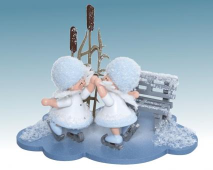 Drechslerei Kuhnert Schneeflöckchen Eiskunstpaar auf Wolke Rarität 