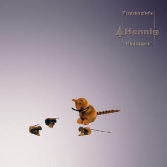 Hennig Miniaturen Katz und Maus natur 