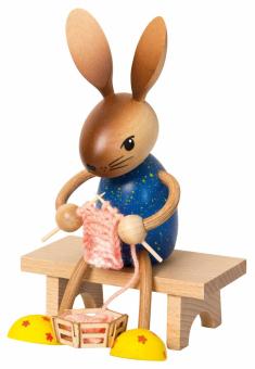 Drechslerei Kuhnert Langbein Hase mit Strickzeug Neu 2024 