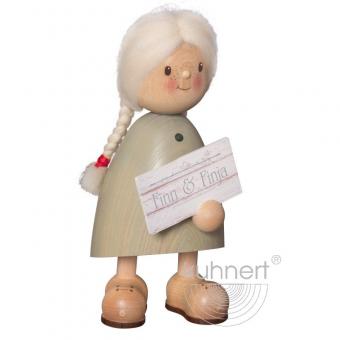 Drechslerei Kuhnert Holzfigur Finja mit Schild XL Rarität 