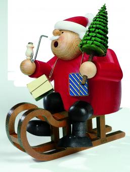 KWO Räuchermann Weihnachtsmann mit Schlitten 