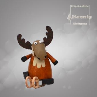 Hennig Miniaturen Elch mit Schlitten 