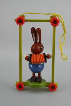 Leichsenring Baumbehang Hase mit Ziehharmonika Rarität 