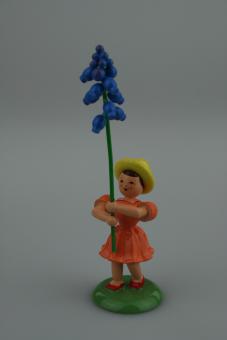 Blank Blumenkind mit Traubenhyazinthe farbig 