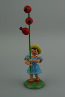 Blank Blumenkind mit Hagebutte farbig Rarität 