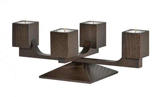 KWO Adventsleuchter Varius Eiche Mooreiche gebeizt Rarität 