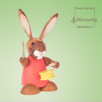 Hennig Miniaturen Hase mit Trommel rot 