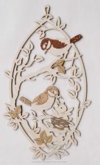 Drechslerei Kuhnert Fensterbild Vögel 