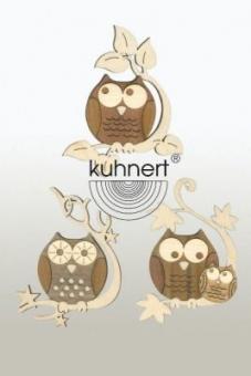 Drechslerei Kuhnert Baumschmuck Eule 3-er Set 
