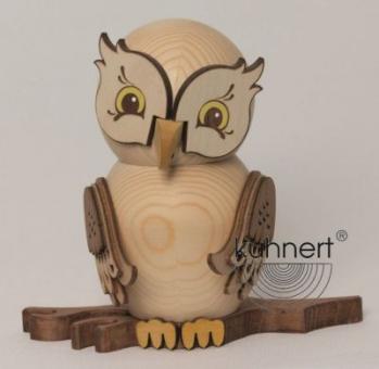 Drechslerei Kuhnert Räuchermann Rauchfigur Eule natur 