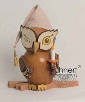 Drechslerei Kuhnert Räuchermann Rauchfigur Eule Schlafmütze 