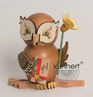 Drechslerei Kuhnert Räuchermann Rauchfigur Eule Gratulant 